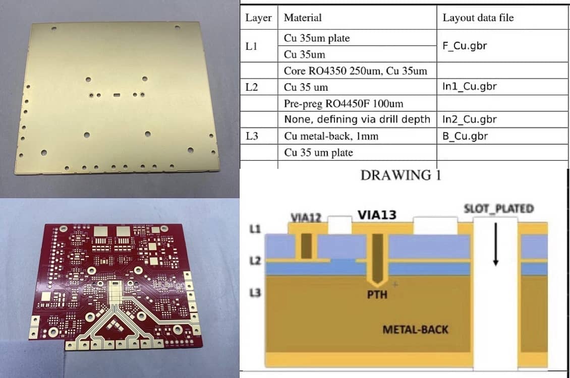 Semiconductor 3L High-Frequency Metal PCB